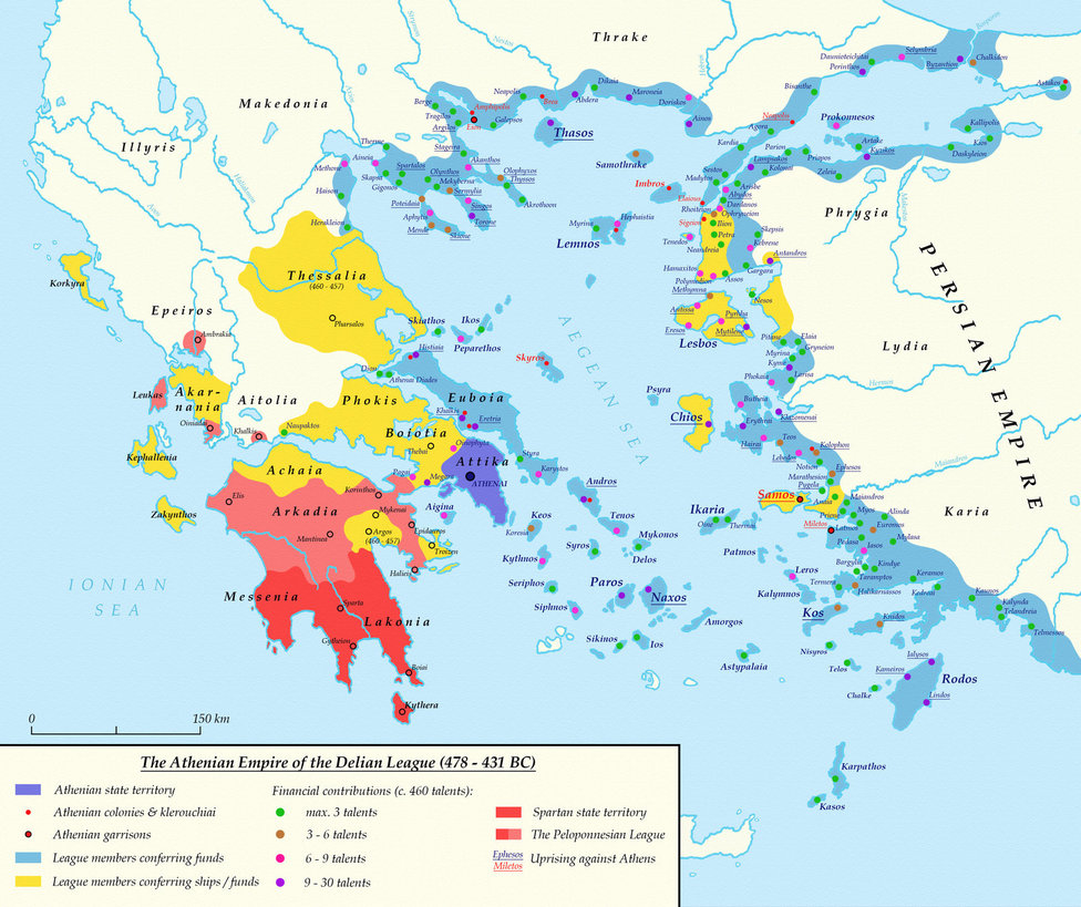map of delian league (greece)
