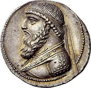 mithridates II tetradrachm obverse
